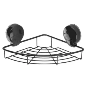 Showerdrape Suctionloc Black Corner Basket