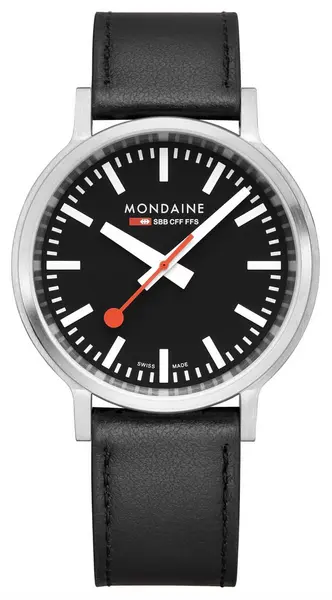 Mondaine MST.41020.LBV.2SE Stop2Go (41mm) Classic Black Dial Watch