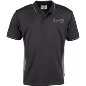 Trade Performance Polo Shirt Black & Grey - Medium - JCB