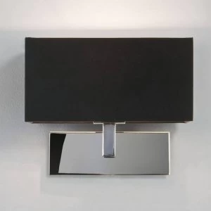 1 Light Indoor Wall Light Polished Nickel with Black Shade, E14