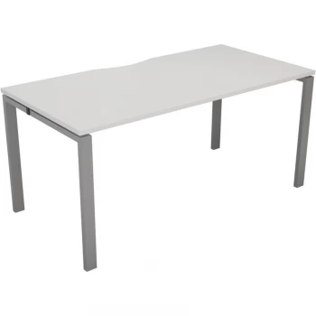 1 Person Bench Desk 1600X800MM Each - Silver/White
