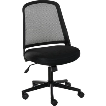 Vinsetto - Armless Office Swivel Chair Work Leisure Seat w/ Mesh Back Wheels Black