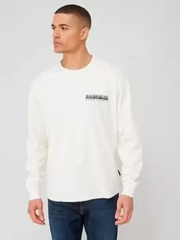 Napapijri Unlimited S-telemark Long Sleeve T-Shirt - White, Size 2XL, Men