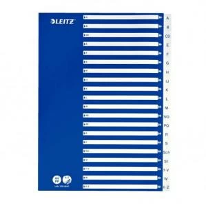 Leitz Polypropylene Dividers A to Z, A4 - WhiteBlue - Outer carton of