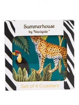 Summerhouse By Navigate Madagascar Cheetah Coasters ; Set Of 4