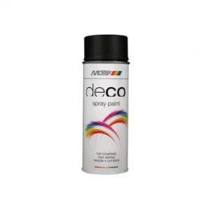 PlastiKote Deco Spray Paint Satin Matt RAL 9005 Deep Black 400ml
