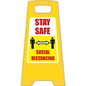 Seco Floor Sign Stay safe, social distancing Polypropylene 30 x 60 cm