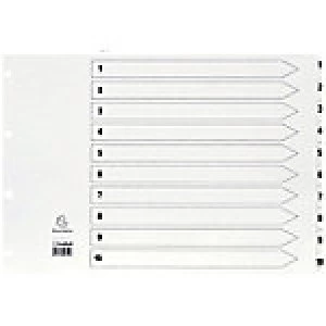 Guildhall Mylar Dividers White A3 10 Part 1 10 Numbered Set