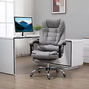 Vinsetto Distressed Leather-Look 6-Point Massage Office Chair Grey