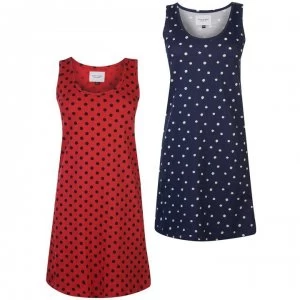 Rock and Rags Two Pack Nightdress - Navy Spot