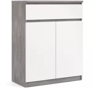 Furniture To Go - Naia Sideboard 1 Drawer 2 Doors in Concrete and White High Gloss