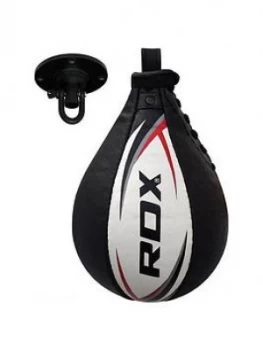 Rdx Leather Speed Ball - Multi Red/White