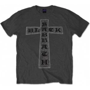 Black Sabbath Sabbath Cross Mens CharcoalT Shirt: Large