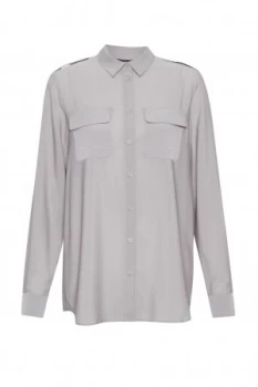 French Connection Pippa Plains Front Pockets Shirt Grey