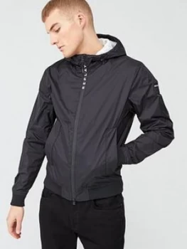 Replay Made From Recycled Bottles Hooded Jacket - Black, Size L, Men