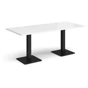 Brescia rectangular dining table with flat square Black bases 1800mm x