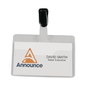 Announce Security Name Badge 60x90mm Pack of 25 PV00922