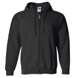 Gildan Heavy Blend Unisex Adult Full Zip Hooded Sweatshirt Top (M) (Black)