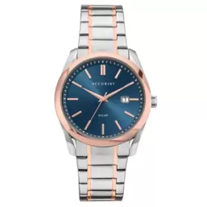 Mens Accurist Blue Dial Two Tone Watch