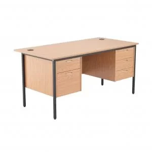 Jemini 18 Oak 1532mm Desk with 2 and 3 Drawer Pedestal KF839494