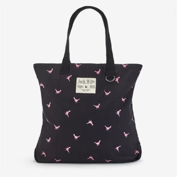 Jack Wills Eastleigh Embroidered Tote Bag - Navy/Pink