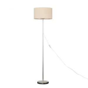 Charlie Brushed Chrome Floor Lamp with Large Mink Reni Shade