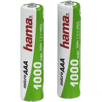 Hama Ready4Power NiMH Rechargeable Batteries 2x AAA (Micro - HR03) 1000 mAh