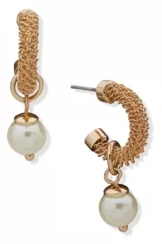 Ladies Anne Klein Jewellery PE 15.5MM C-HOOP-GLD/BLANC PRL Earrings 01G00514