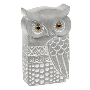 Country Grey Modern Owl Small Ornament