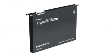 Rexel Crystalfile Extra Foolscap Suspension File 50mm Black - 1 x Pack of 25 Suspension Files