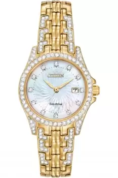 Ladies Citizen Silhouette Crystal Eco-Drive Watch EW1222-84D