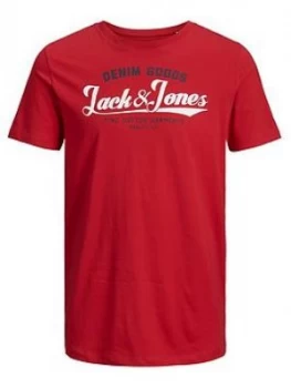 Jack & Jones Boys Short Sleeve Logo T-Shirt - Red, Size 14 Years