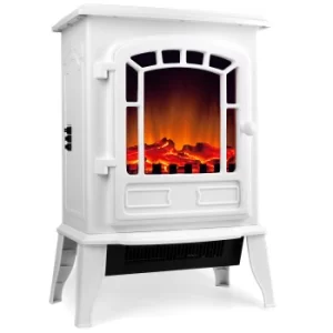 Electric Fireplace White 2000W 56.5x24x39cm with Heating