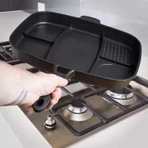 Lazy Man Frying Pan in Black Aluminium