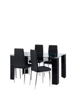 Julian Bowen Set Of Greenwich Dining Table & 4 Greenwich Chairs