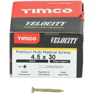 Timco Multi Purpose Countersunk Velocity Screw - 4.5 x 30 (200 pack)