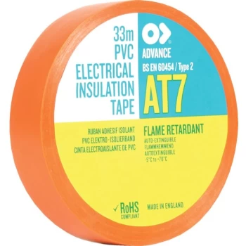 Advance - AT7 19MMX33M Orange PVC Insulating Tape