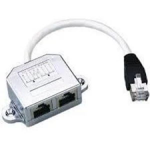 Intellinet 2-Port Modular Distributor Cat5e FTP allows two RJ45 ports to share one Cat5e network cable