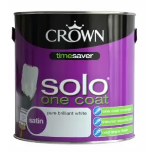 Crown Solo Satin Paint, 2.5L, Pure Brilliant White
