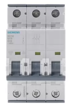 Siemens Sentron 16A MCB Mini Circuit Breaker3P Curve C, Breaking Capacity 10 kA