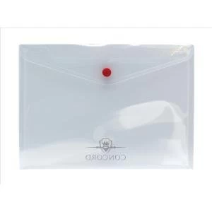 Concord Stud Wallet File Polypropylene Popper Wallet A5 Clear Pack of