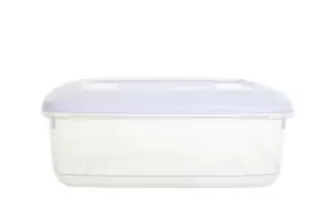 Whitefurze Rectangular Food Storage Box, 2L, White/Clear