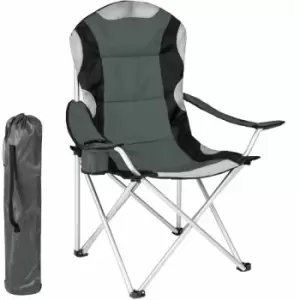 Camping chair - padded - folding chair, fold up chair, folding camping chair - grey - grey