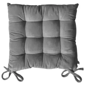 Crossland Grove Cotton Velvet Seatpad Grey 430x430mm