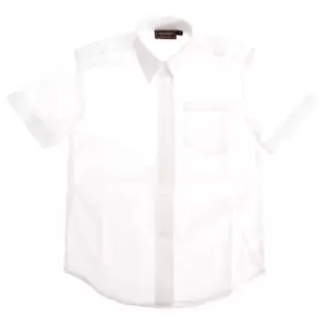 Boys Short Sleeved School Shirt (5-6 Years) (White)