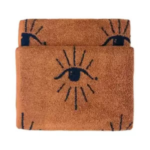 Theia Abstract Eye Hand Towel Pecan