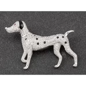Spotty Dog Pave Platinum Plated Brooch