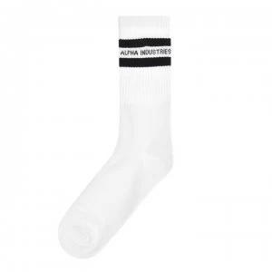 Alpha Industries Stripe Socks - White