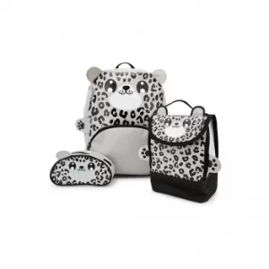 Baby Animal Snow Leopard Backpack&#44 Lunchbag and Pencil Case Set
