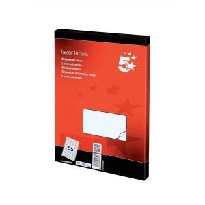 5 Star Office Multipurpose Labels Laser 65 per Sheet 38.1x21.2mm White 6500 Labels